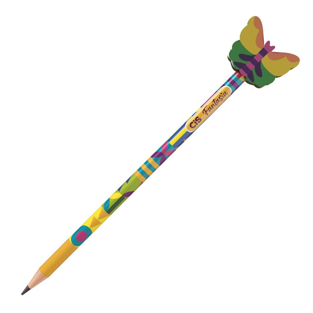 ICS Black Pencil HB CIS Fantasy Funny Erasers, Jar of 24